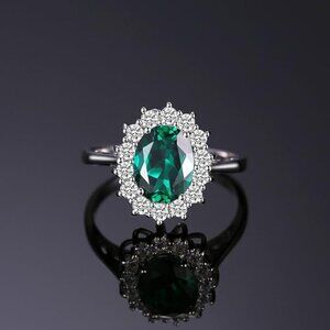 💚 1.7ct Emerald Ring - 925 Sterling Silver💍